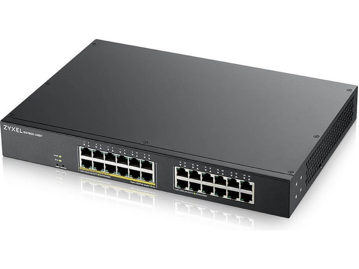 Produktbild för Zyxel Switch GS1900-24EP - 24 port - Gigabit - 12 port POE+ - 130W