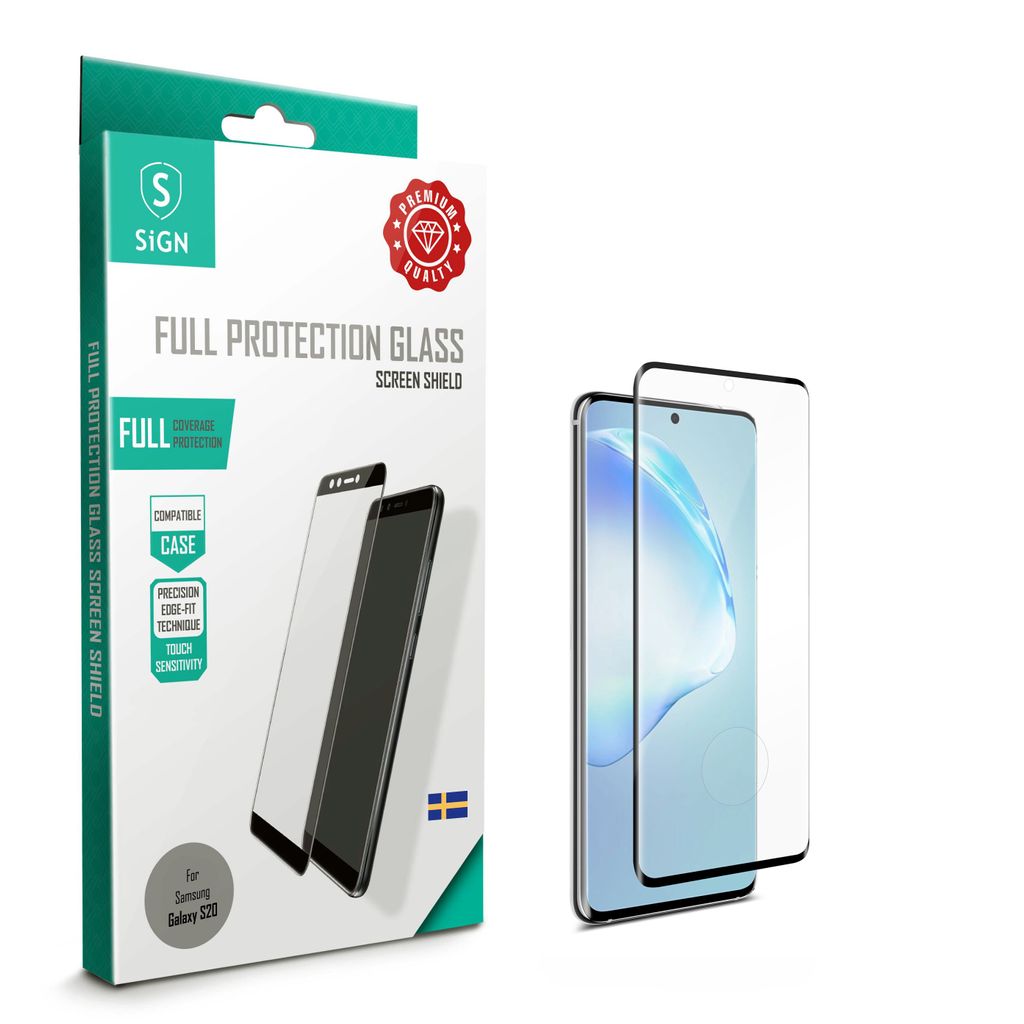 Produktbild för SiGN Skärmskydd tempered glass för Samsung Galaxy S20 - Full Cover