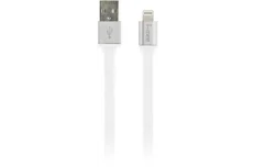 Produktbild för Flat Lightning till USB-kabel, MFi, 1m, vit/silver