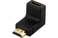 Produktbild för DeLock HDMI-adapter, 19-pin ha till ho, vinklad, guldpläterade kontakter