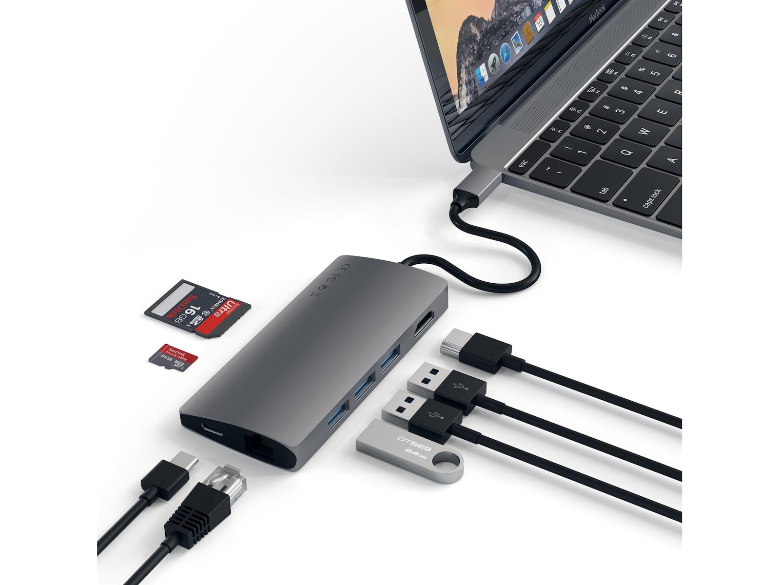Produktbild för Satechi MultiPort 4K Docking V2 - Space Grey