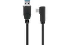 Produktbild för MicroConnect USB-C till USB- A Kabel - USB3.0 - 2m - Svart - Vinklad