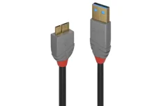 Produktbild för LINDY USB 3.0 Kabel - USB-A till Micro-B - 0.5m - Svart