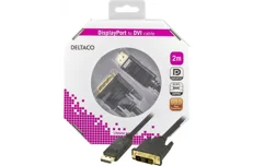 Produktbild för Deltaco DisplayPort till DVI-D Single Link monitorkabel, ha - ha, 2m