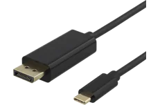 Produktbild för Deltaco USB-C till DisplayPort-kabel - 1m - 4K - Svart