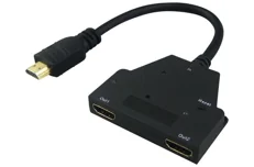Produktbild för Deltaco HDMI-splitter- 1 enhet till 2 enheter - 0,2m - 3D - Svart