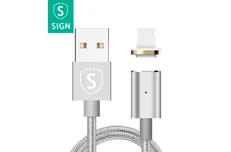 Produktbild för SiGN Magnetic Cable - USB till Lightning - 2.4A - 1m - Silver