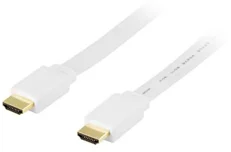 Produktbild för Deltaco HDMI-kabel v1.4 ha-ha, 1080p,flat,vit, 2m