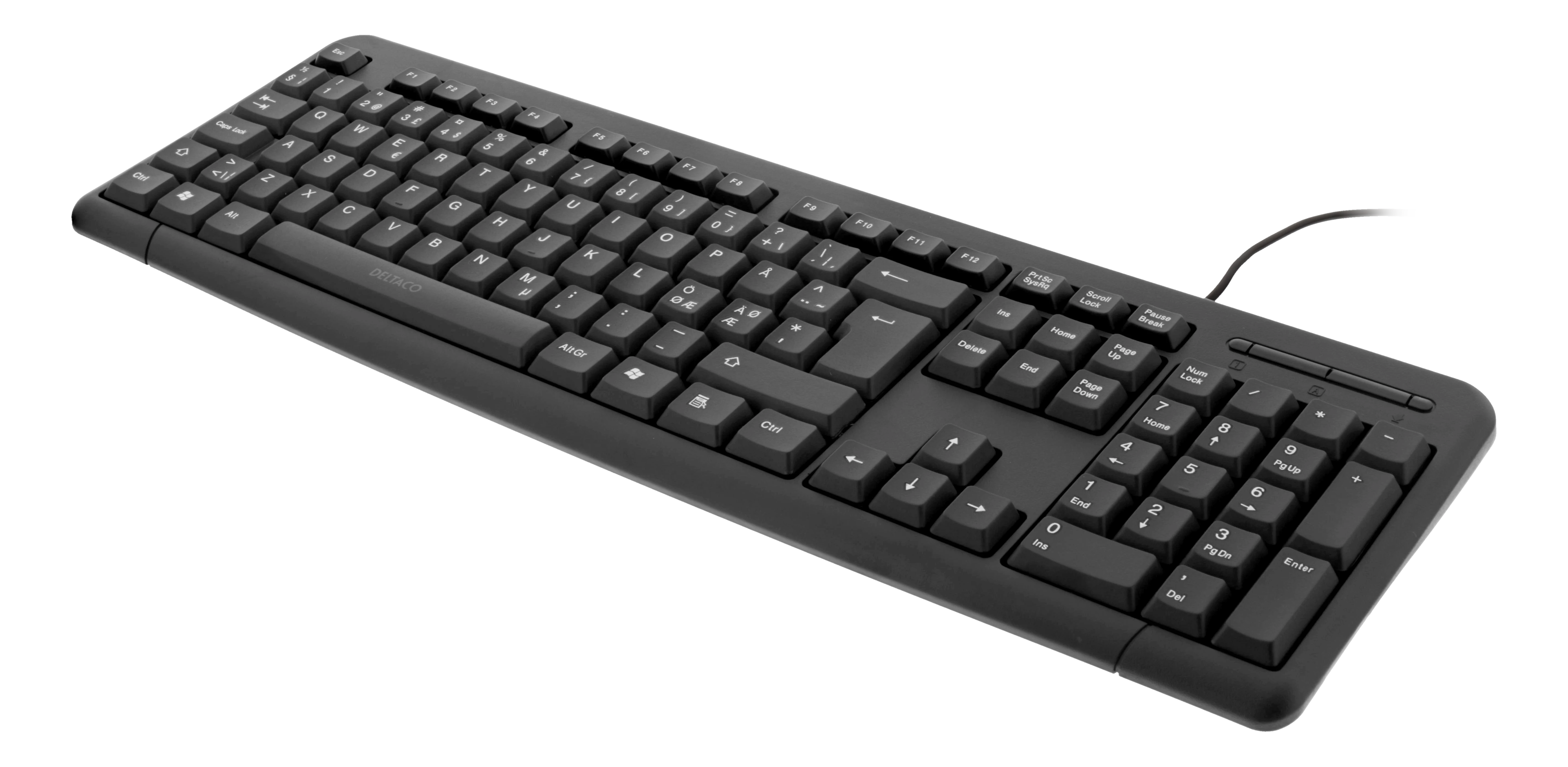 Produktbild för Deltaco Tangentbord Svenskt USB Svart