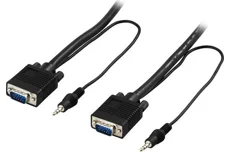 Produktbild för Deltaco VGA kabel - 5m - Med 3,5mm ljud