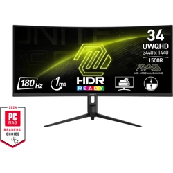 Produktbild för MSI MAG 342CQR E2 - 34" - Curved - 3440x1440 - VA - 180hz - 1 ms - Gaming