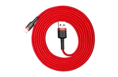 Produktbild för SiGN Kevlar USB till Lightning 2.1A - 2m - Grå / Röd