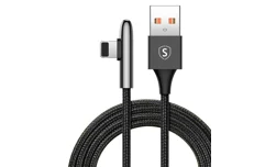 Produktbild för SiGN USB A till Lightning Vinklad - 2m - 2.4A - Black