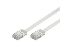 Produktbild för Deltaco UTP Cat 6 patchkabel 0.5m, Vit - Flat