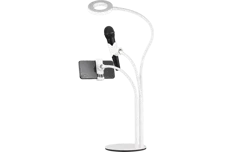 Produktbild för Deltaco 3-IN-1 Selfie Ring Lampa med smartphone och mikrofonhållare