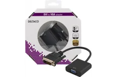 Produktbild för Deltaco DVI-adapter DL DVI-D till VGA - Svart