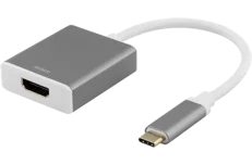 Produktbild för Deltaco USB-C till HDMI adapter - 4K - 0,2m - Grå/Silver