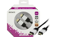 Produktbild för Deltaco HDMI kabel - Ultra HD i 60Hz - 2m - Svart