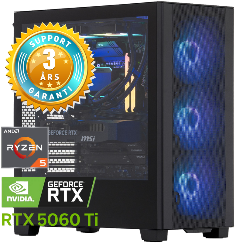 Produktbild för Gamer God Loke v14 - Ryzen 5 9500F - RTX 5060 Ti - 32GB - 2TB SSD - Win 11 Home