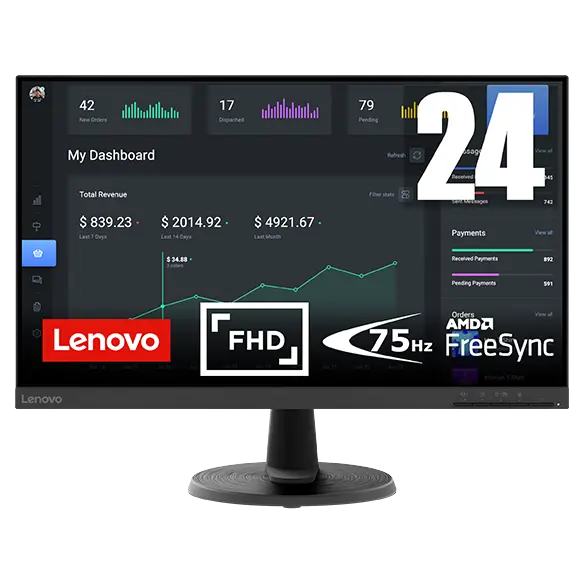 Produktbild för Lenovo D24-40 - 24” - FullHD - 75Hz - Grade A