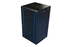 Produktbild för Toten 19” väggskåp, 22U, 600 × 600, glass door, black