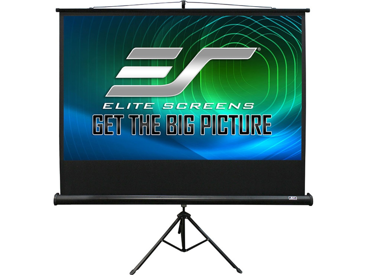 Produktbild för Elite Screens T100UW Prodjektorduk - 100" / 152cm x 221cm - 16:9 - Tripod Pull Up - Svart