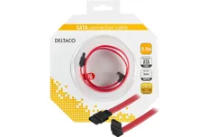 Produktbild för Deltaco SATA/SAS-kabel, vinklad(ner)-rak, 0,5m